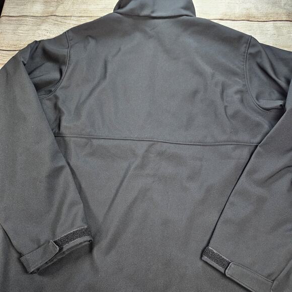 Columbia Jacket Mens Large Black Fleece Lined Full Zip Pockets Softshell Hiking - Picture 4 of 5